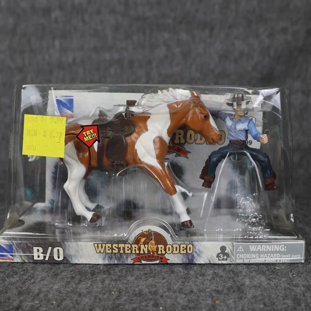 New-Ray Toys Western Rodeo Champion Horse Cowboy Action Figure B/O 76704 Toy